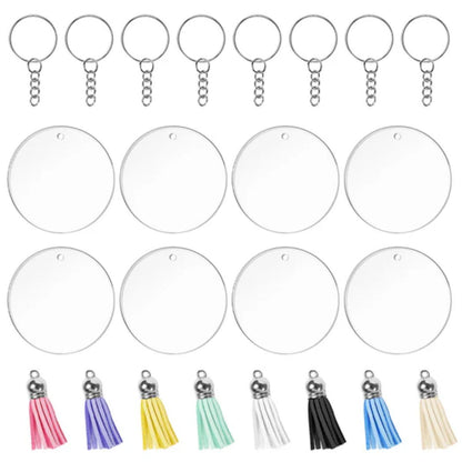 Round Acrylic Keychain Blanks / Set para Hacer 5 Llaveros de Acrílico Accesorios Teckwrap