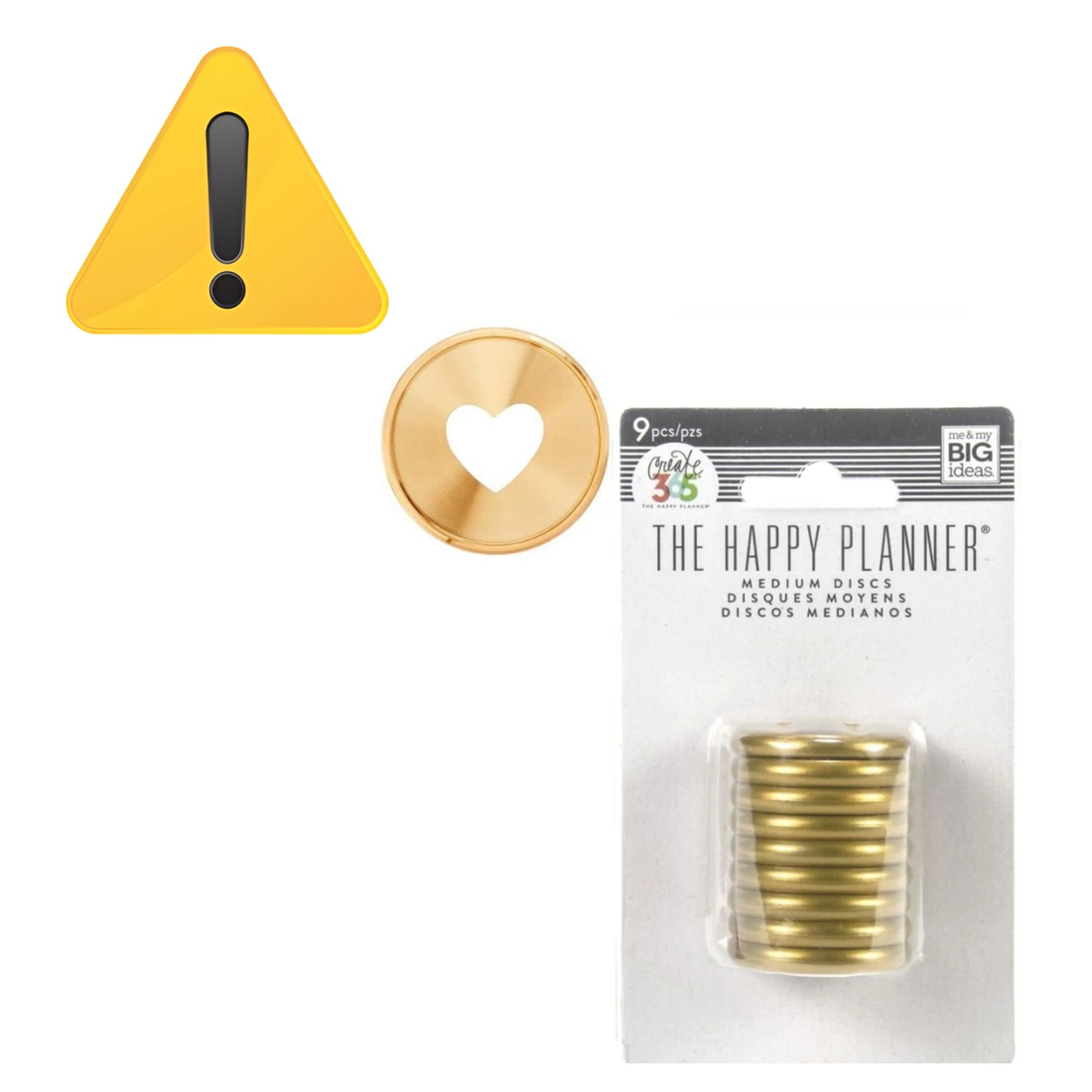 EA Happy Planner Discs Gold / Anillos para Libreta Dorados Discos para Planners Me &amp; My Big Ideas