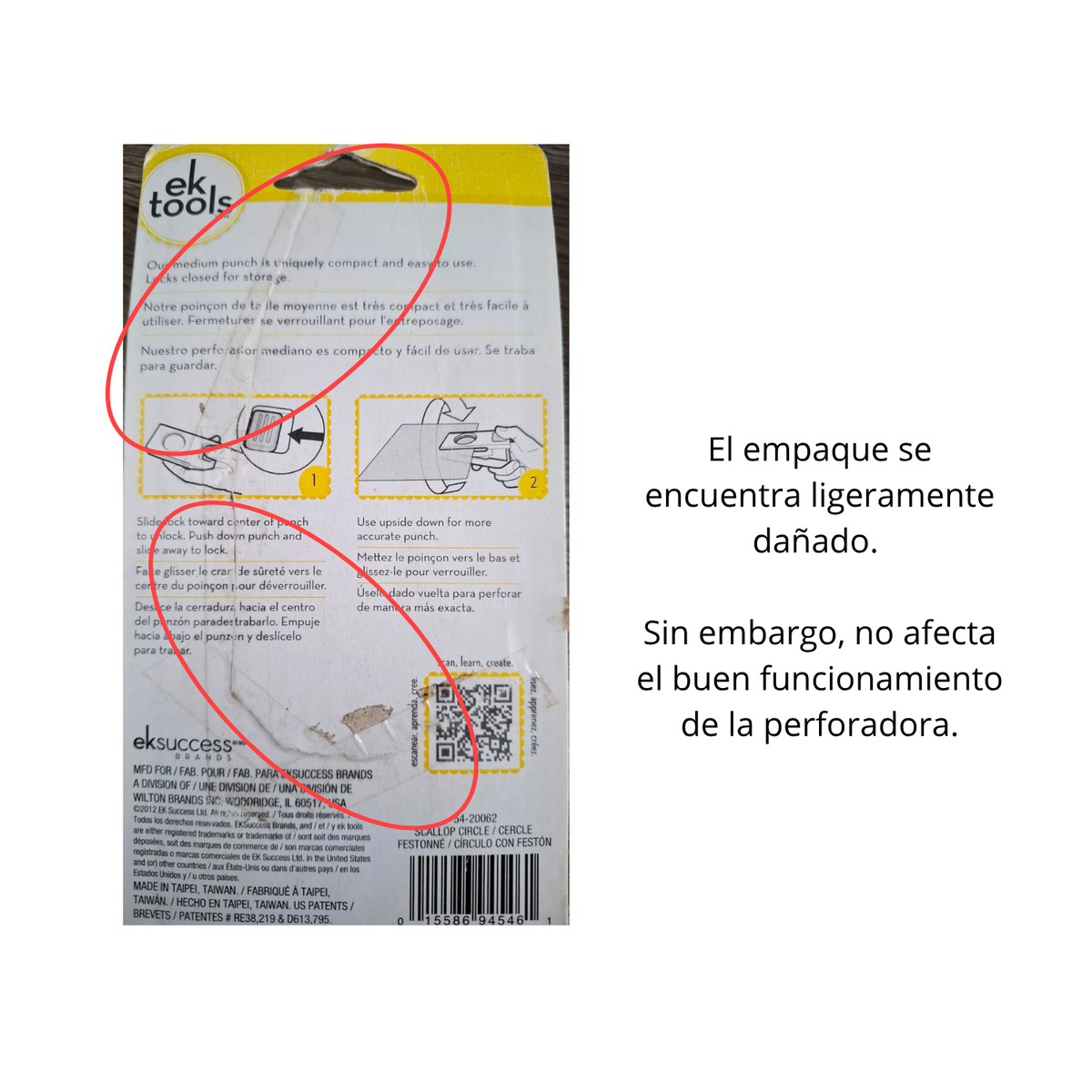 EA Slim Punch Scalloped Circle 1" / Perforadora de Círculo de Escalopa 2.5 cm Perforadoras Ek Success