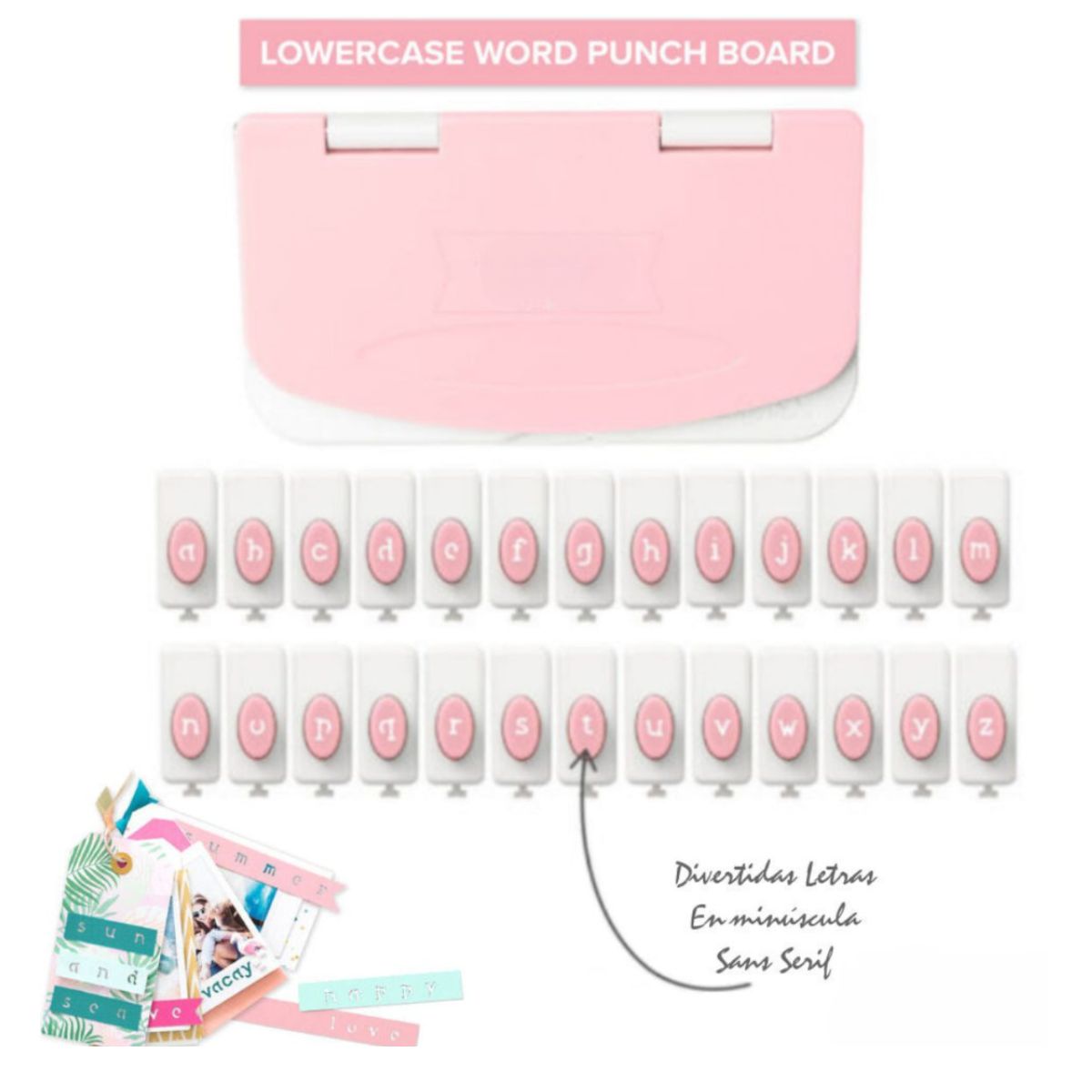 Word Punch Board Lowercase / Perforadora de Letras Minúsculas Perforadoras We R Memory Keepers