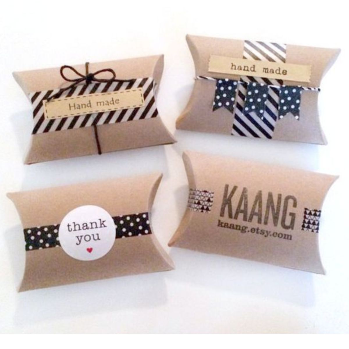 Kraft Pillow Boxes / 10 Cajitas de Almohada Listas Para Armar Cajitas para Armar Darice