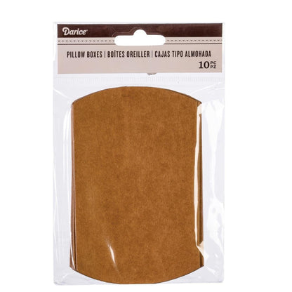 Kraft Pillow Boxes / 10 Cajitas de Almohada Listas Para Armar Cajitas para Armar Darice