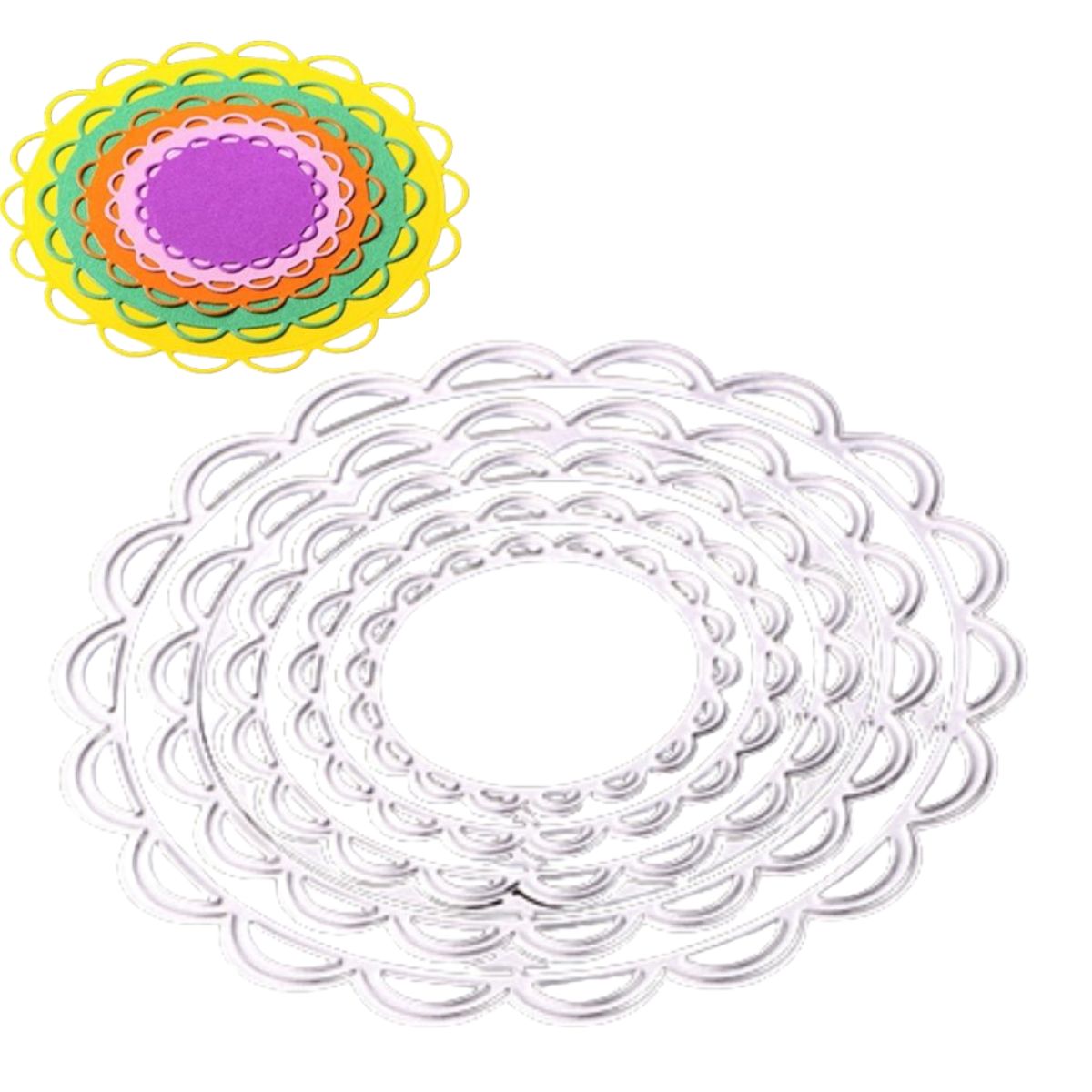 Suaje de Círculos con Borde tipo Encaje Dados de Corte / Suajes / Troqueles Hobbees