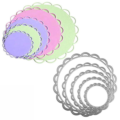 Suaje de Círculos con Borde tipo Encaje Dados de Corte / Suajes / Troqueles Hobbees