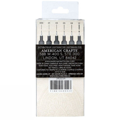 Kelly Creates Fineliner Pens Black / Bolígrafos Punta Fina Negros Caligrafía Kelly Creates