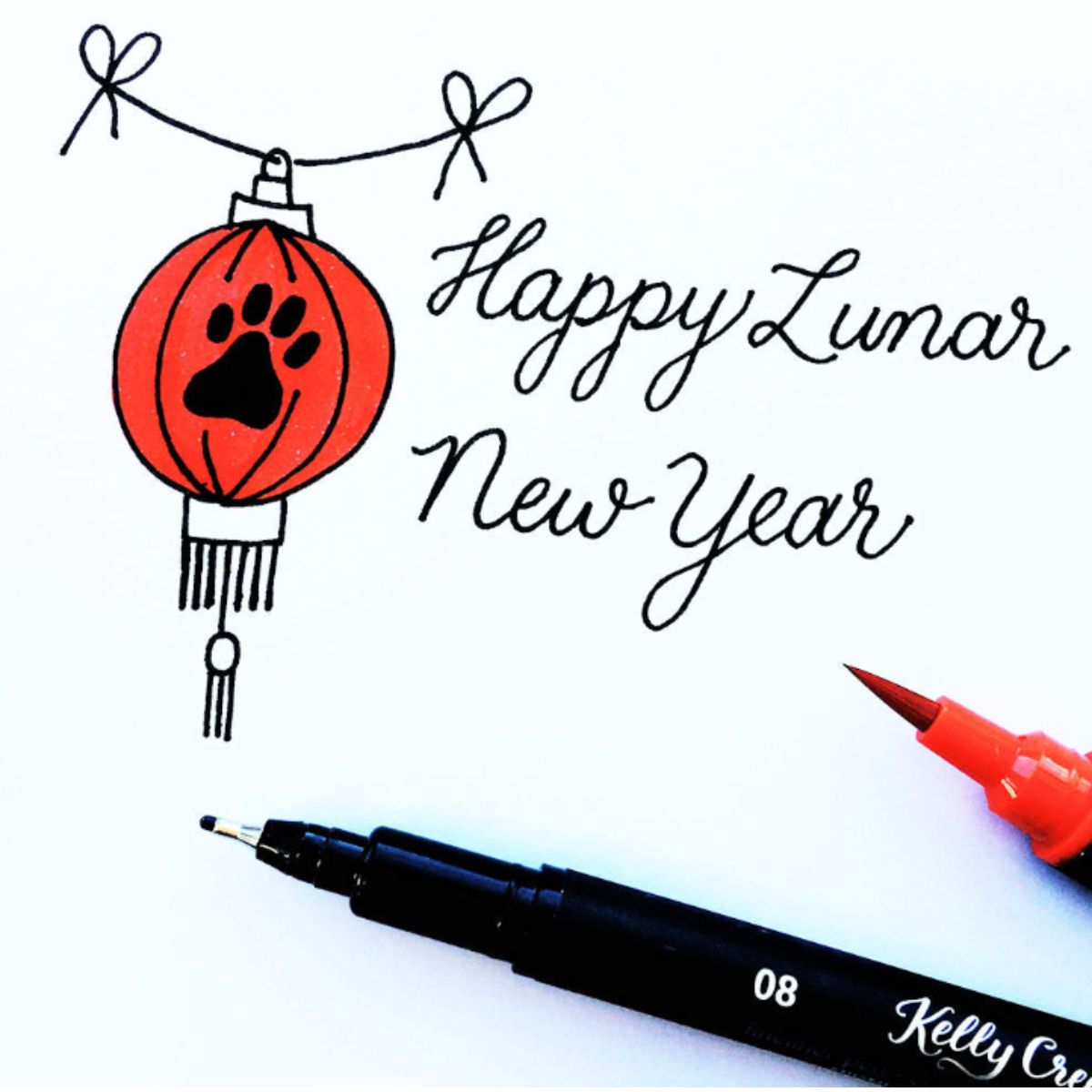 Kelly Creates Fineliner Pens Black / Bolígrafos Punta Fina Negros Caligrafía Kelly Creates