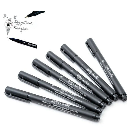 Kelly Creates Fineliner Pens Black / Bolígrafos Punta Fina Negros Caligrafía Kelly Creates