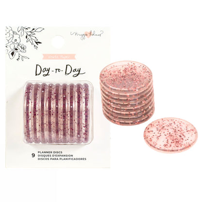 Pink Glitter Discs 1.75"/ Discos para Agendas Rosa con Glitter Discos para Planners Maggie Holmes