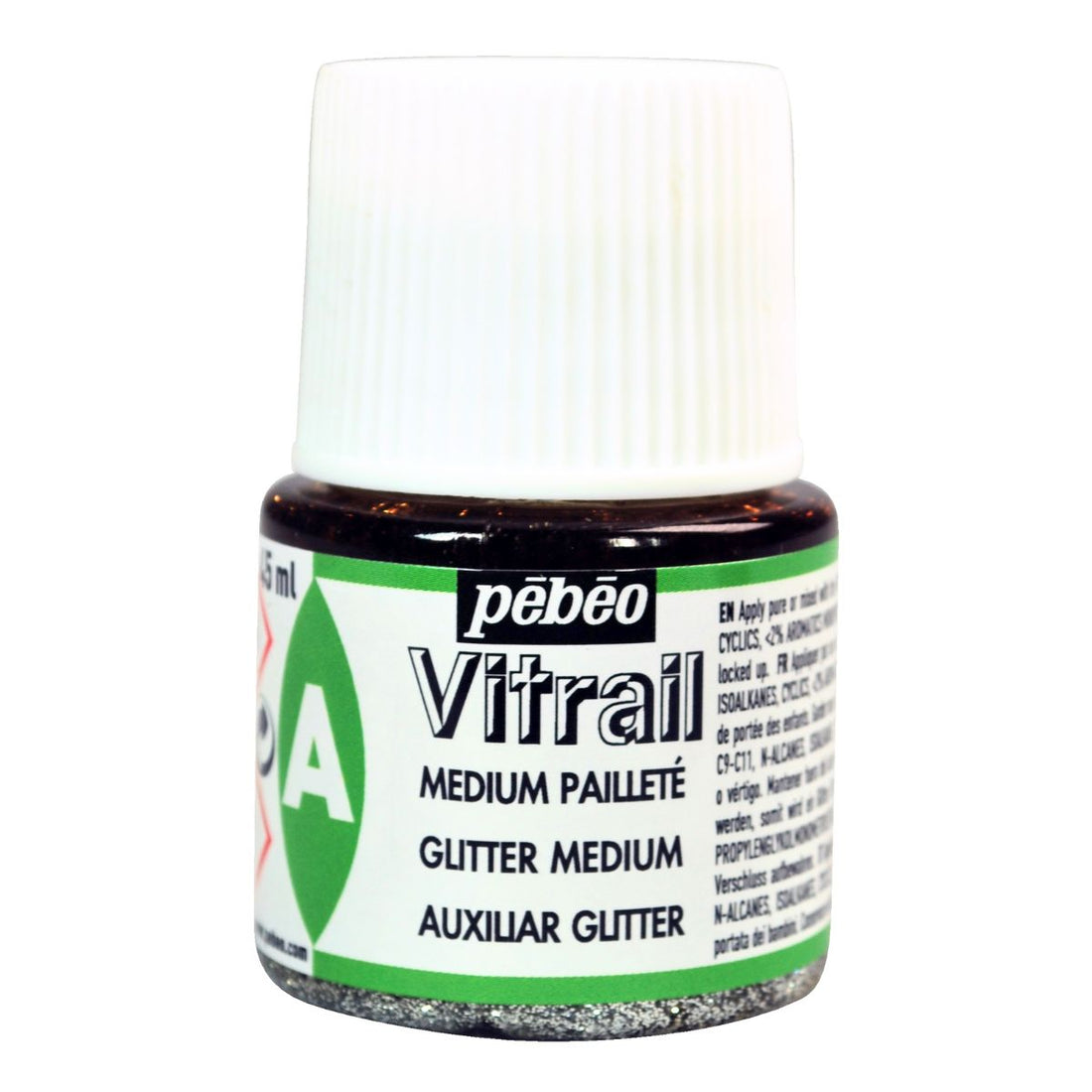 Vitrail Glitter Medium Silver / Glitter para Pintura Vitrales Vitral Pebeo