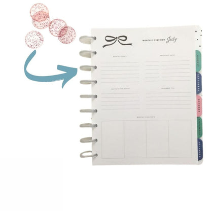 Pink Glitter Discs 1.75"/ Discos para Agendas Rosa con Glitter Discos para Planners Maggie Holmes