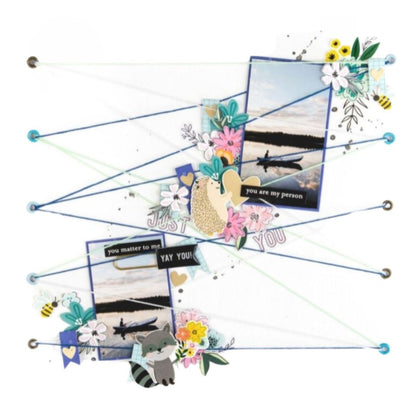 Hey, Hello Clips with Foil / Clips Metálicos Frases y Animales Adornos / Embellishments Pebbles