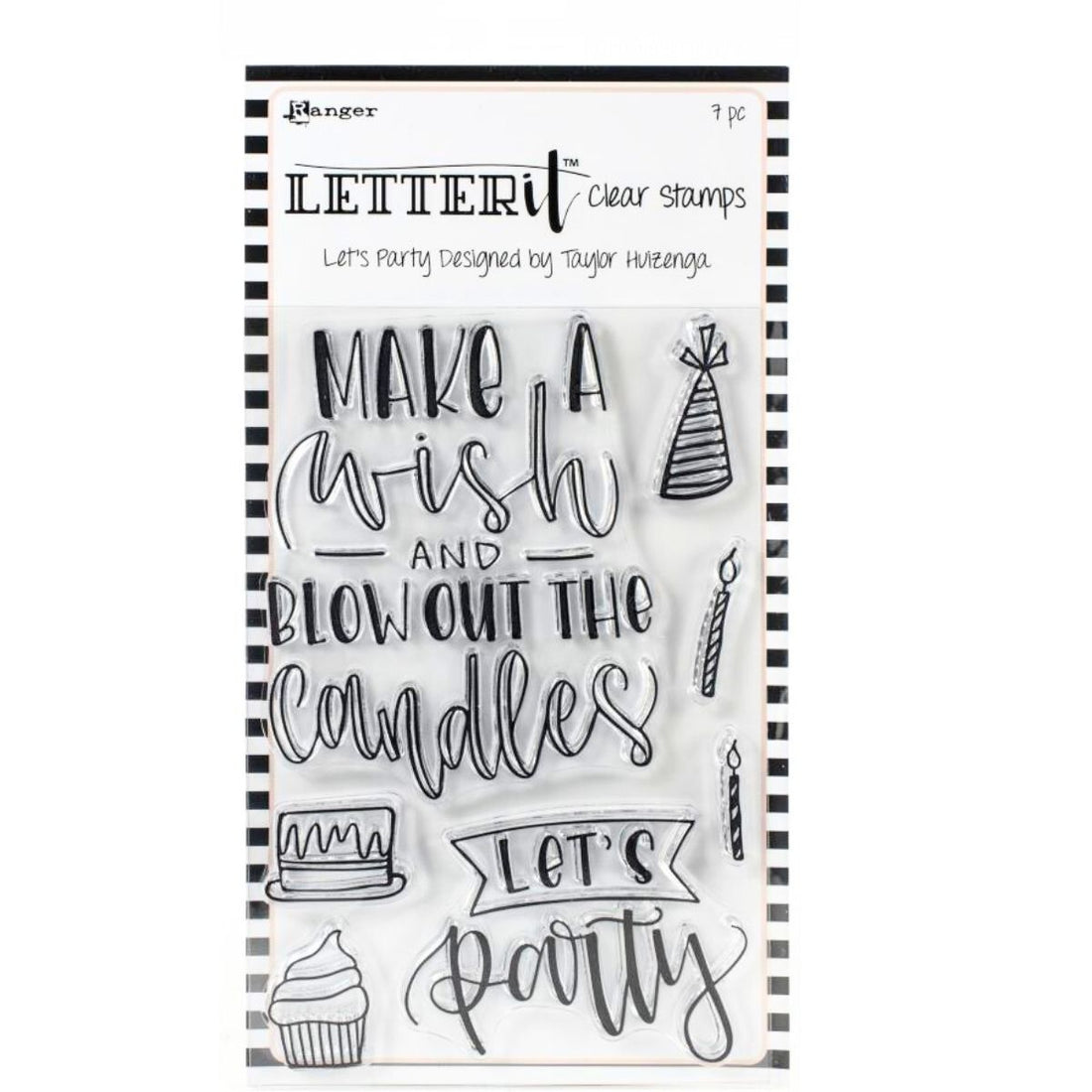 Ranger Letter It Clear Stamp / Sello Acrílico let´s party Sellos Ranger