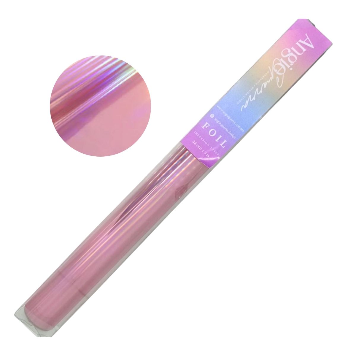 Foil Para Tinta Rosa Holográfico 3m Foil Reactivo Angie Guerra