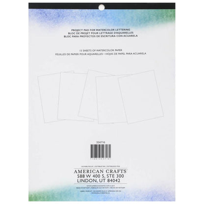 Watercolor Brush Lettering Paper Pad / Cuaderno de Hojas Blancas para Caligrafía con Acuarelas Caligrafía Kelly Creates