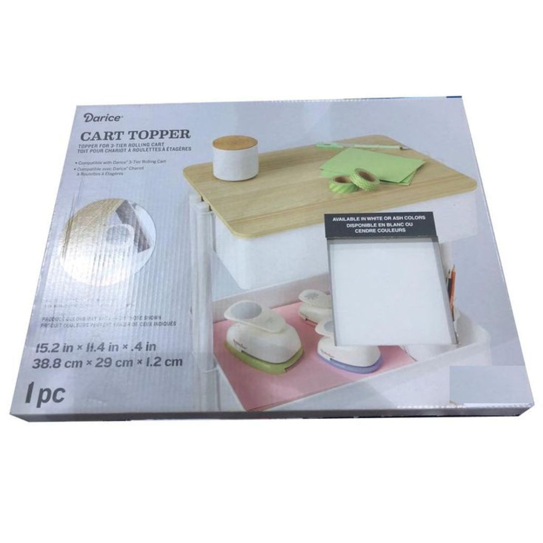 Wood Metal Cart Top / Cubierta Color Madera para Carrito de Metal Almacenamiento y Organización Darice