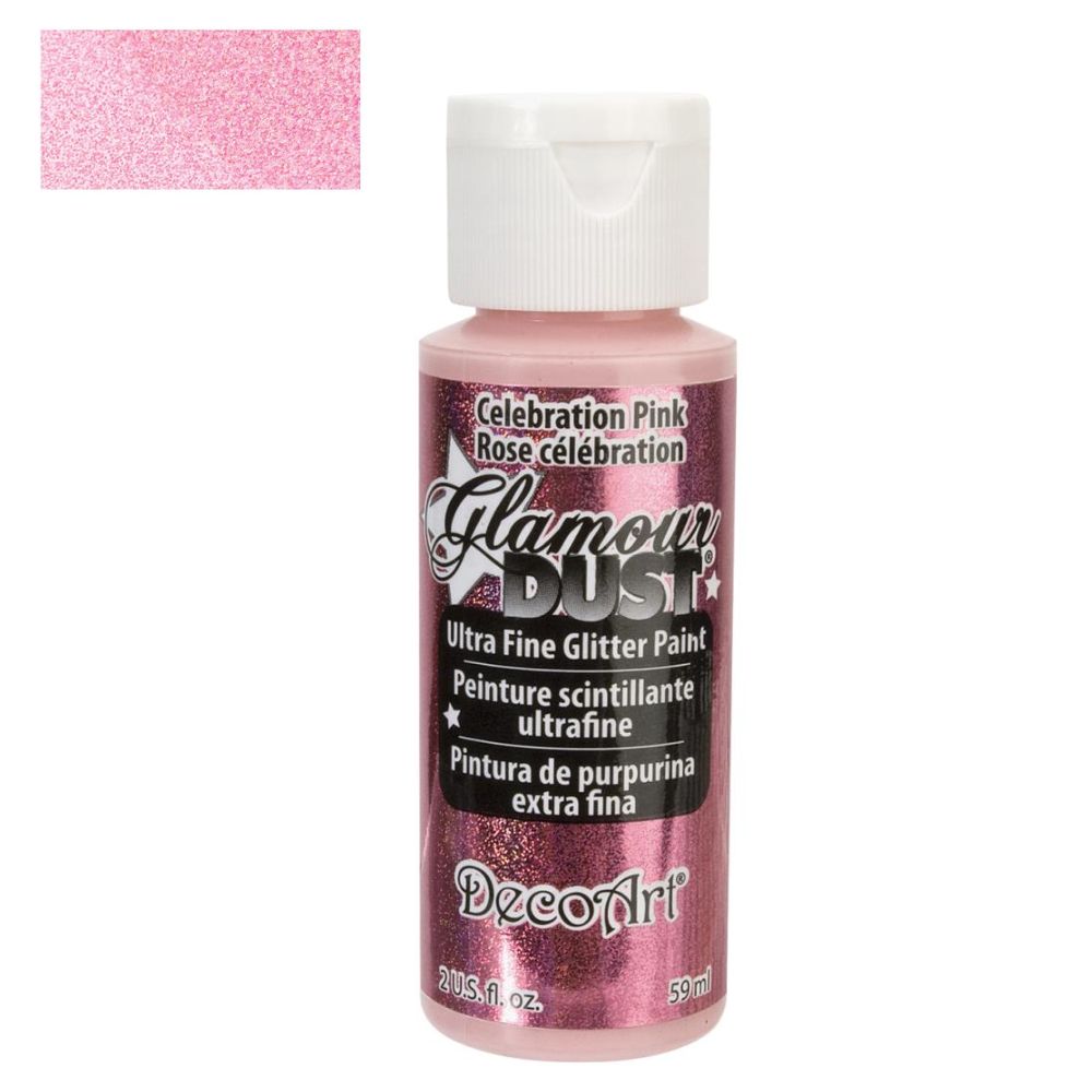 Glamour Dust Glitter Celebration Pink / Pintura Acrílica con Purpurina Rosa Acrìlicos DecoArt