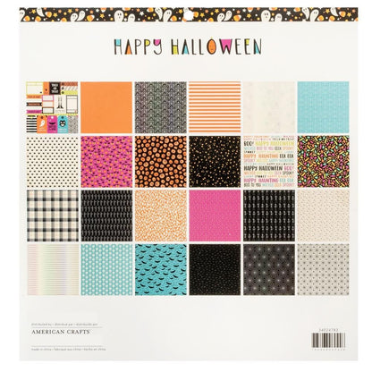 Happy Halloween 12pulg Paper Pad / Block Cartulina Doble Cara Halloween Papel American Crafts