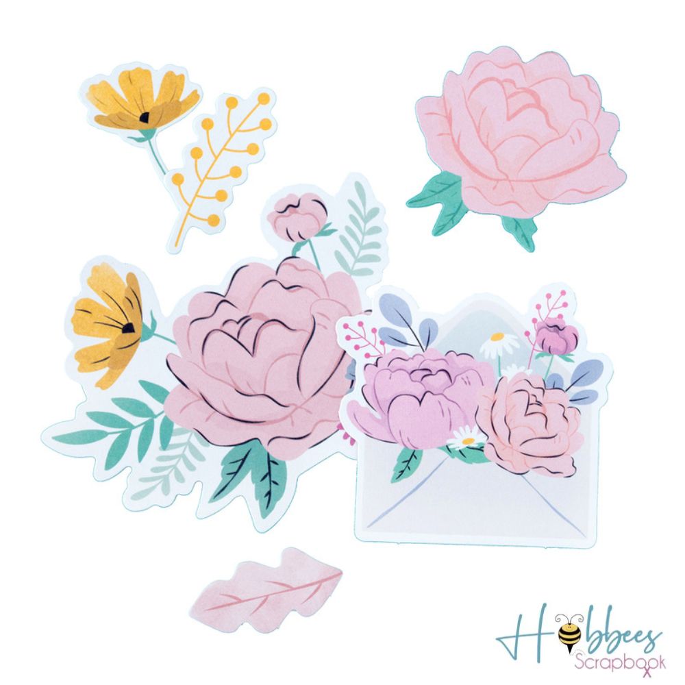 Rainbow Avenue Ephemera Die-Cuts Floral / Recortes Decorativos Florales Stickers American Crafts