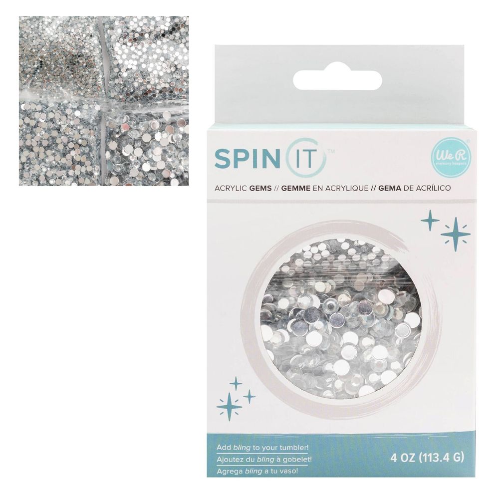 Spin It Clear Acrylic Gems / Gemas de Acrílico Transparente