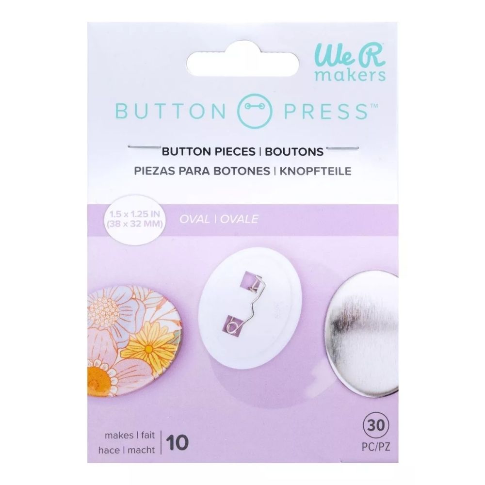 Button Press Oval Refill Pack / 10 Botones Ovalados Personalizables Accesorios We R Memory Keepers