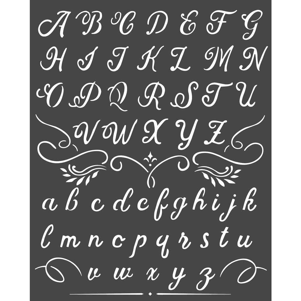 Stencil Alphabet Calligraphy / Esténcil Alfabeto Caligrafía Descontinuado Stamperia