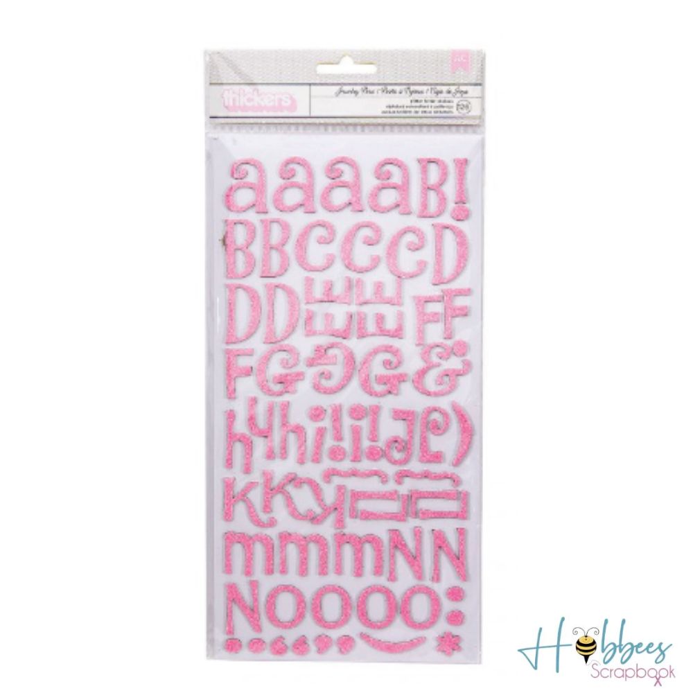 Pink Glitter Alphabet Stickers /  Estampas de Alfabeto con Purpurina Rosa Stickers American Crafts