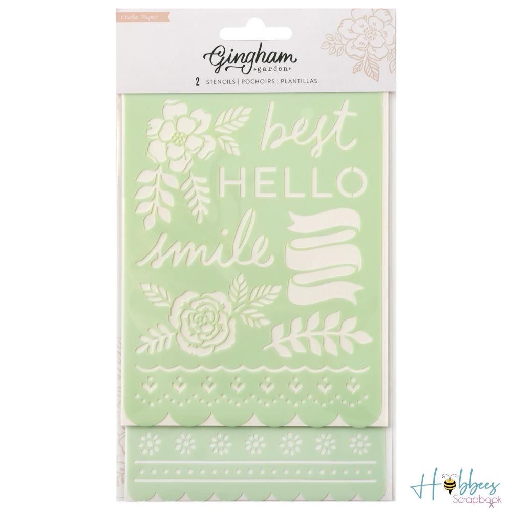 Gingham Garden Stencils / Esténciles de Jardín Gingham Esténciles / Plantillas Crate Paper