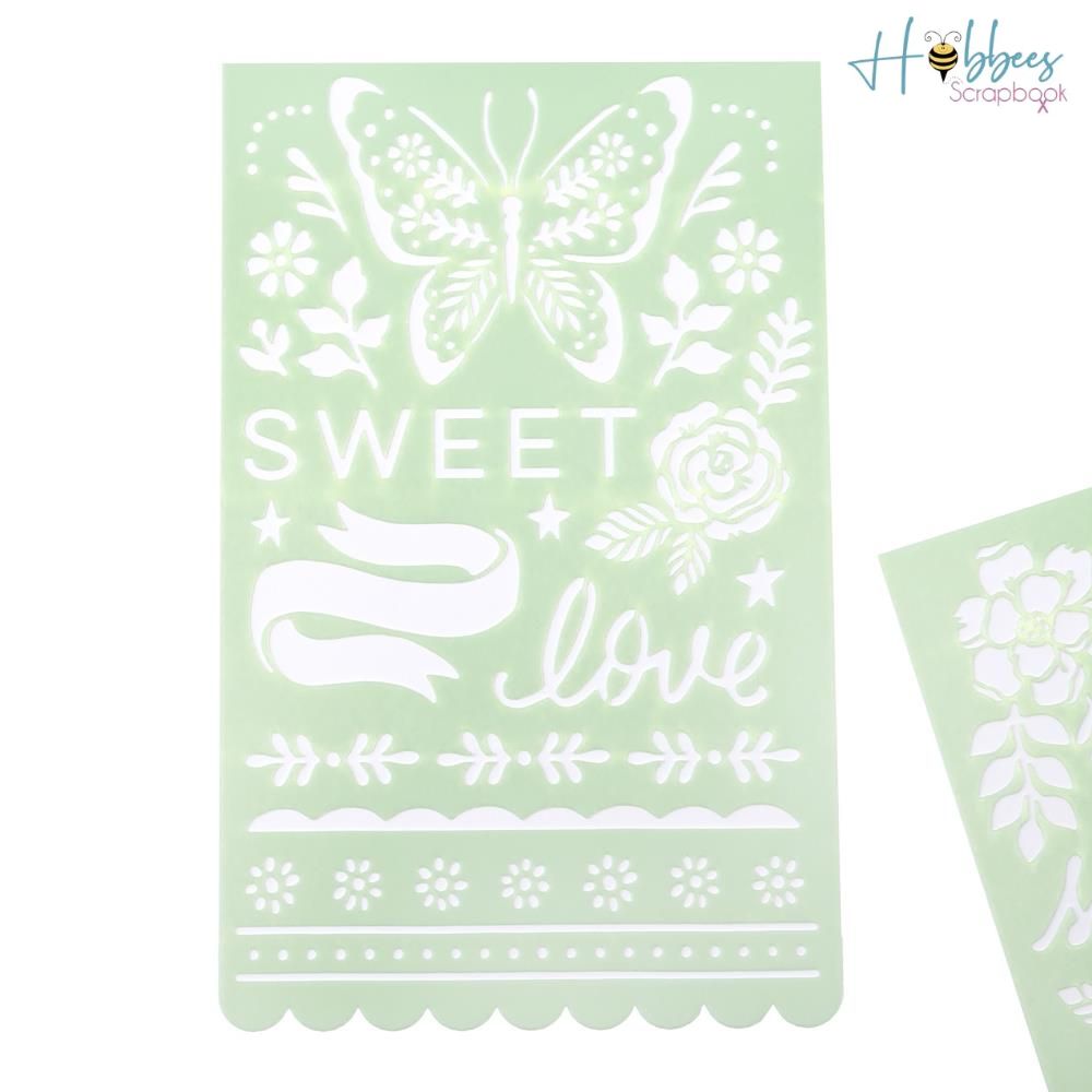 Gingham Garden Stencils / Esténciles de Jardín Gingham Esténciles / Plantillas Crate Paper