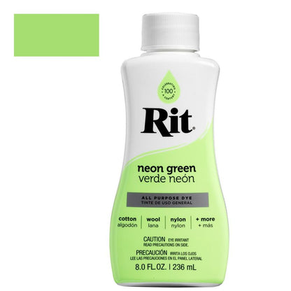 Rit Dye Liquid Neon Green / Líquido para Teñir Verde Neon Pintura para Tela Rit