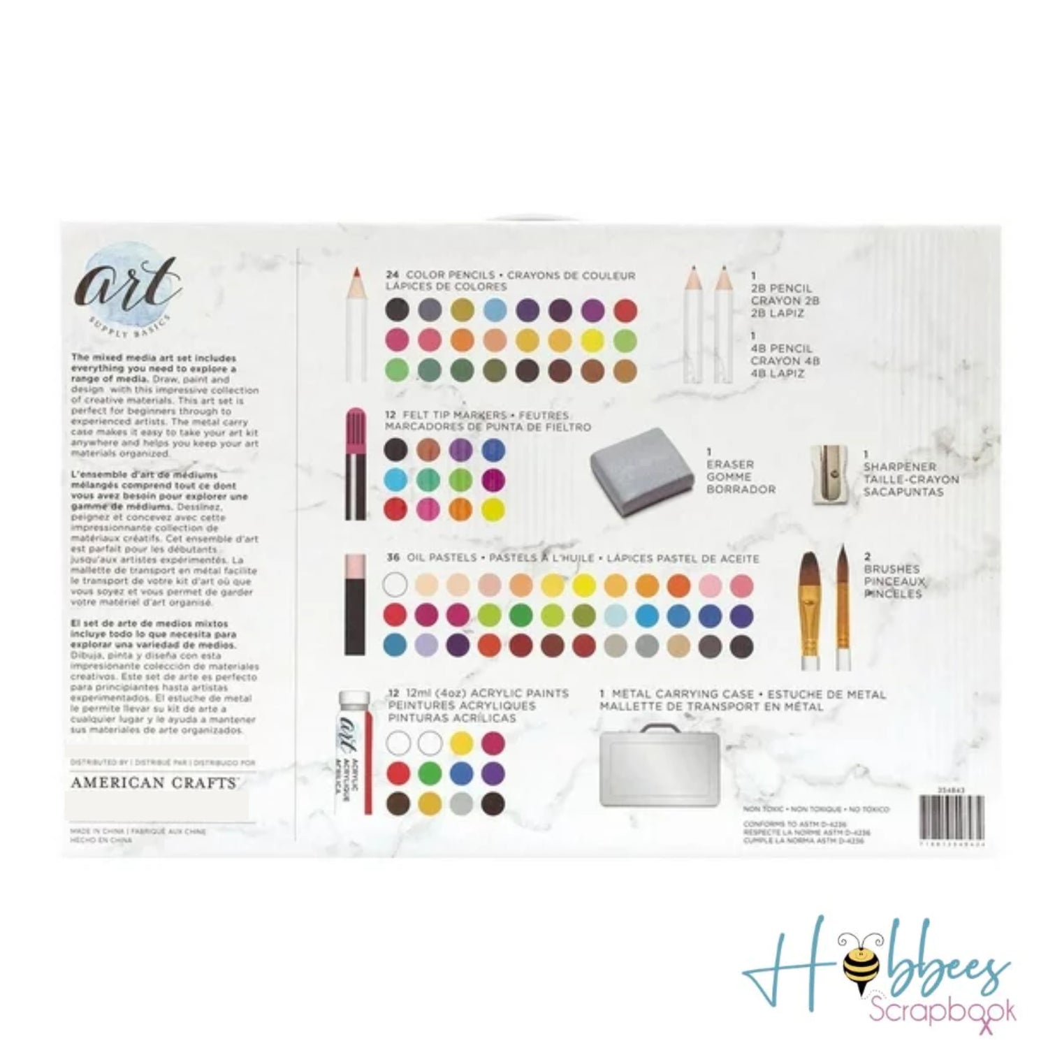 Art Supply Basics Classic Art Kit / Kit de Arte Clásico 91pz Sets de Arte American Crafts