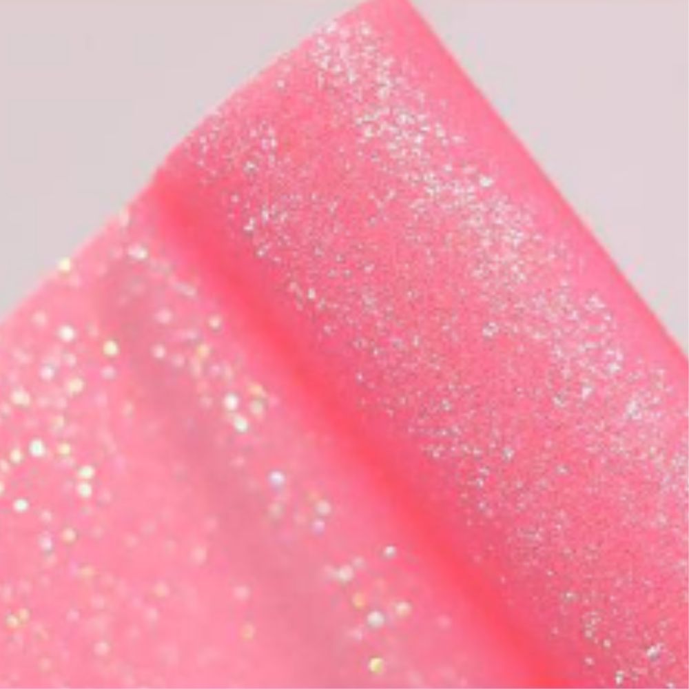 Tela Delgada Diamantada Rosa Glitter Fino Descontinuado Angie Guerra