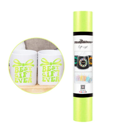 Shimmer Gold Lime Adhesive Vinyl / Vinil Adhesivo Lima Dorado con Brillos Viniles Teckwrap