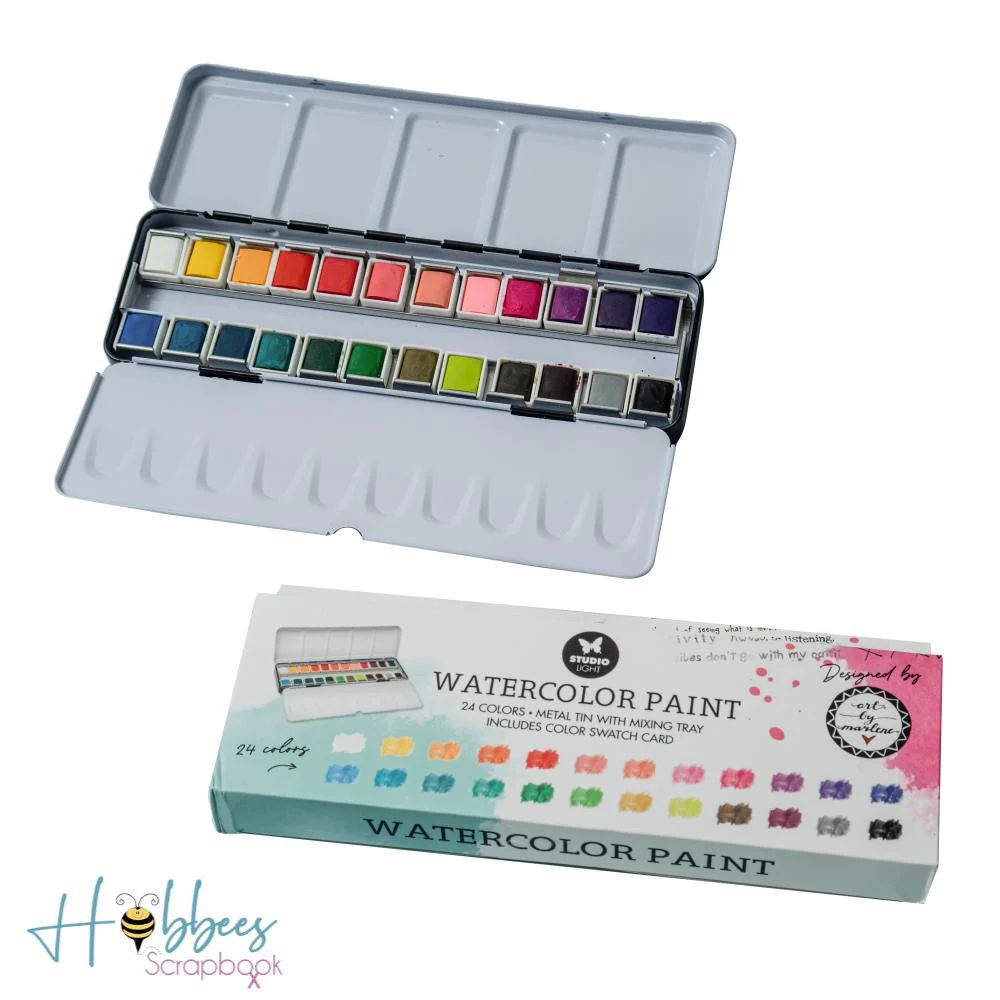 24 Watercolor Paint / 24 Acuarelas Art By Marlene Acuarela Studio Light