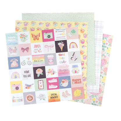 Double-Sided Paper Pad 12" Rainbow Avenue / Block de Papel Doble Cara Papel American Crafts