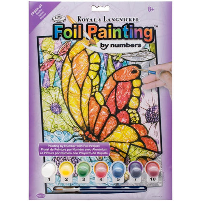 Foil Paint By Number Kit 8 x 10 Butterflies / Kit de Pintura por Número Mariposas Lienzos Royal Langnickel