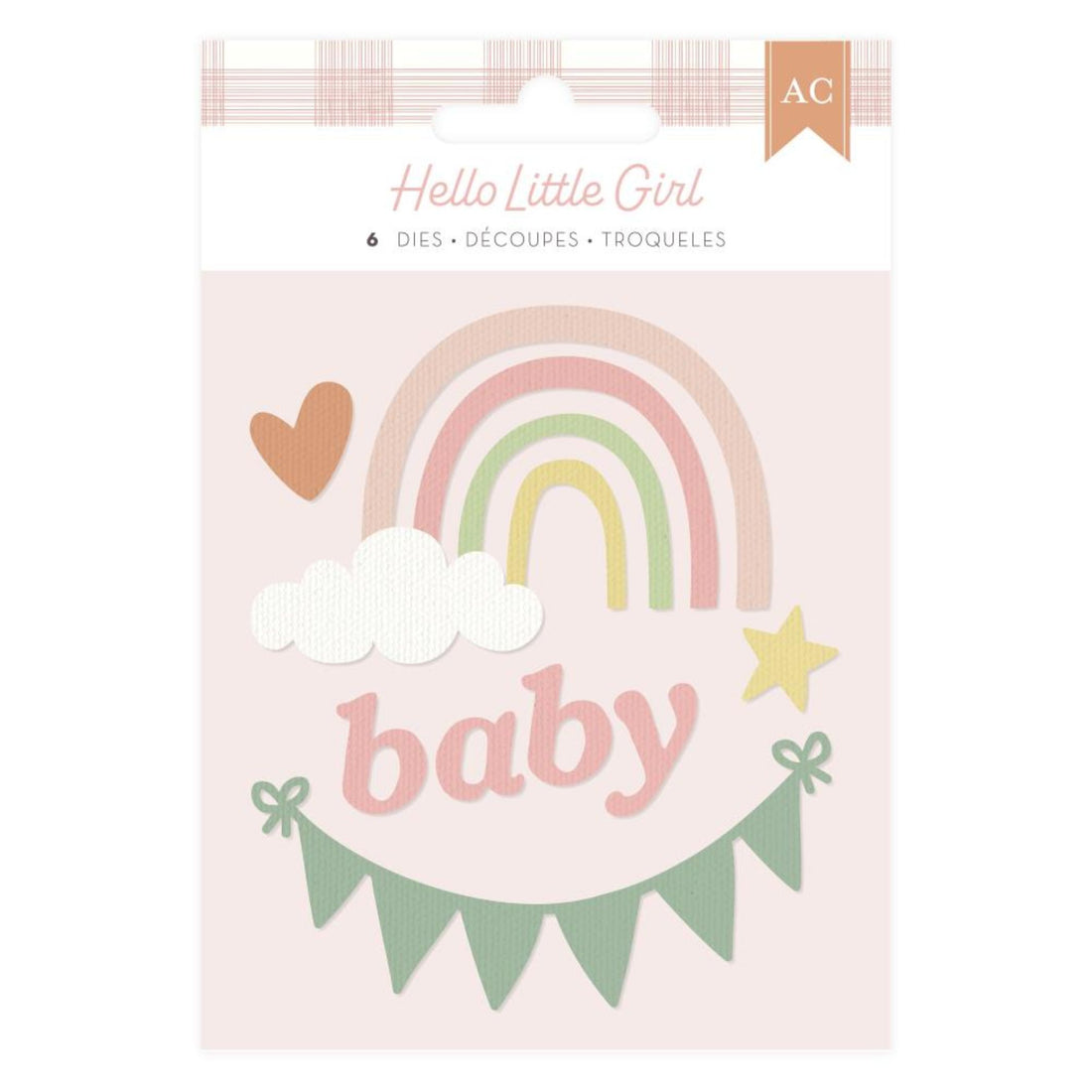 Hello Little Girl Metal Die Set / Juego de Suajes Dados de Corte / Suajes / Troqueles American Crafts