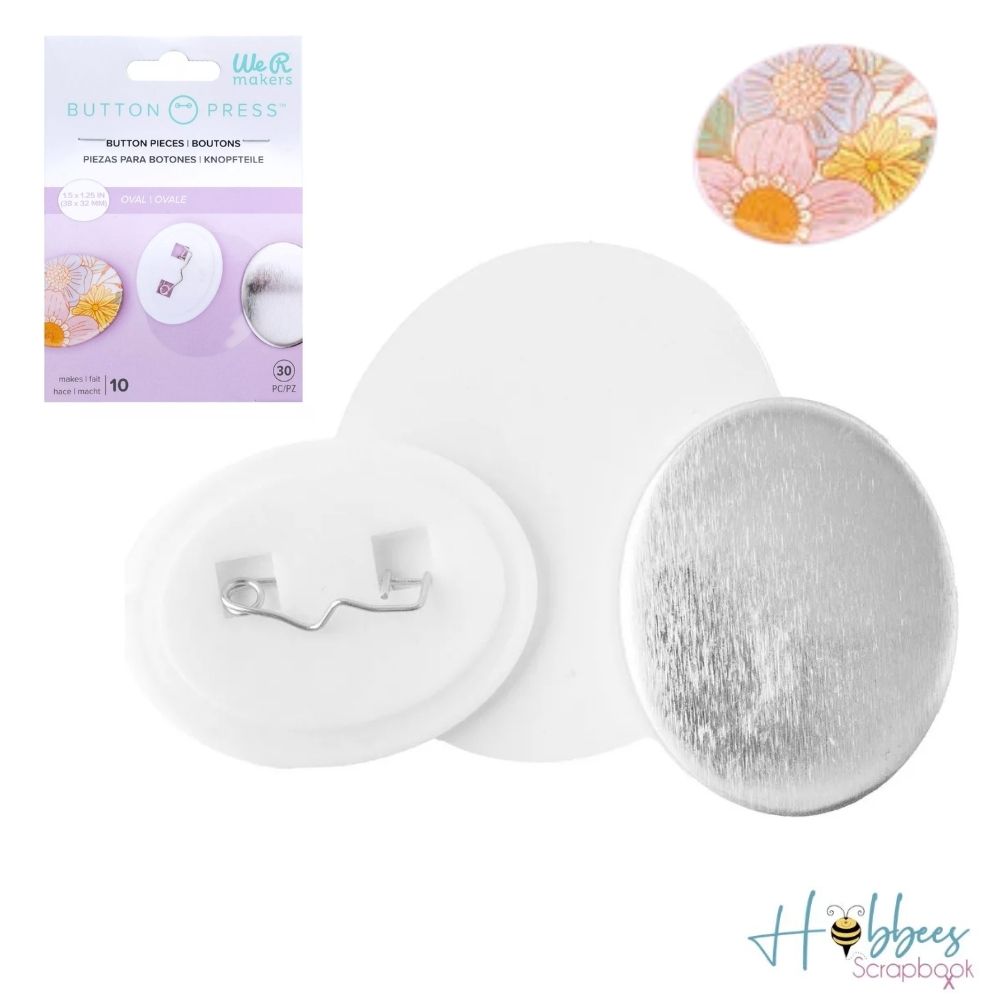 Button Press Oval Refill Pack / 10 Botones Ovalados Personalizables Accesorios We R Memory Keepers