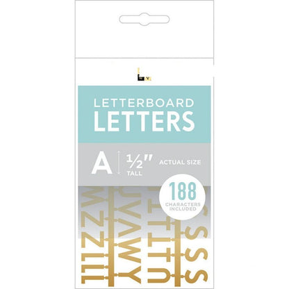 DC Letterboard 1/2&quot; Letters Gold / Letras Doradas Para Tablero Tableros DCWV