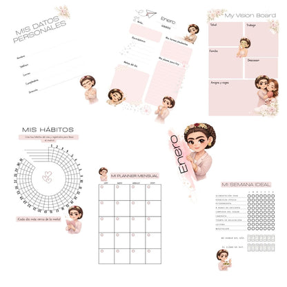 Archivo para Imprimir Agenda Perpetua Little Freeda™ Planea, Crea y Disfruta Archivo Digital Hobbees