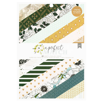 A Perfect Match Paper Pad 6&quot; / Block de Papel Novios Papel American Crafts