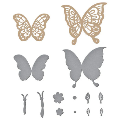 Glimmer Edge Butterflies Hot Foil Plate &amp; Die Set  / Suajes de Mariposas Hot Foil Dados de Corte / Suajes / Troqueles Spellbinders