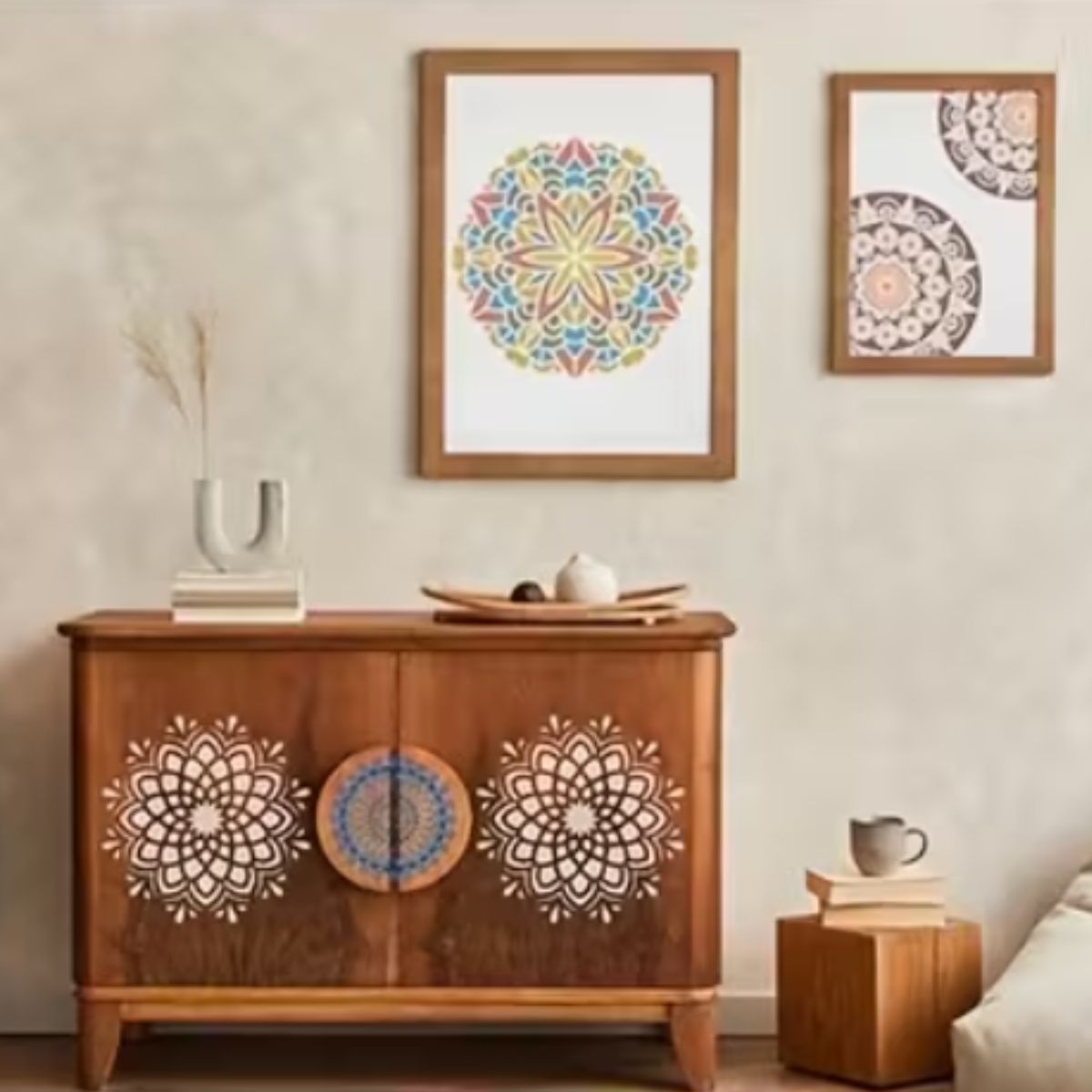 Plantilla Esténcil Mandala Espiral 12&quot; Esténciles / Plantillas Hobbees