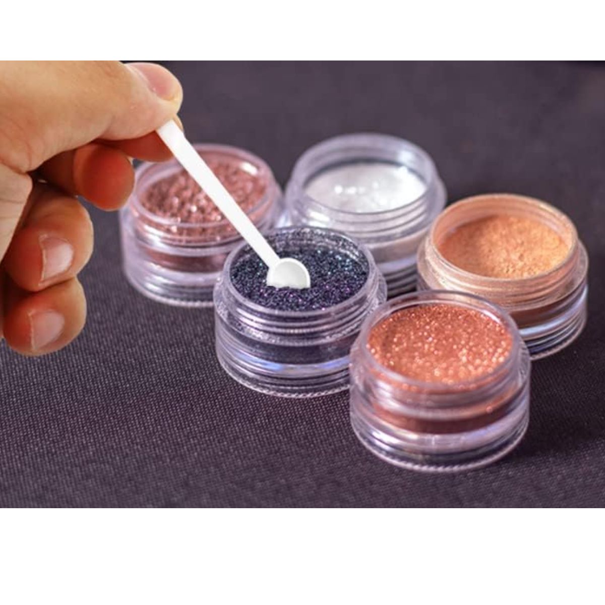 5 Mini Cucharitas para Polvos, Glitter o Pigmentos Herramientas Hobbees