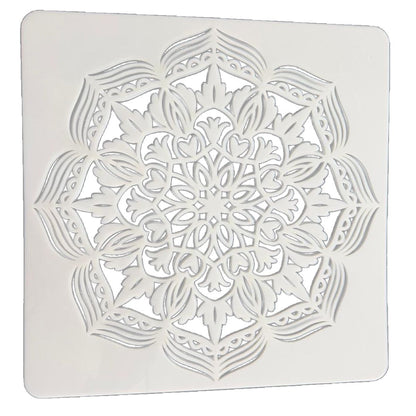 Plantilla Esténcil Mandala Floral Elegante 12&quot; Esténciles / Plantillas Hobbees