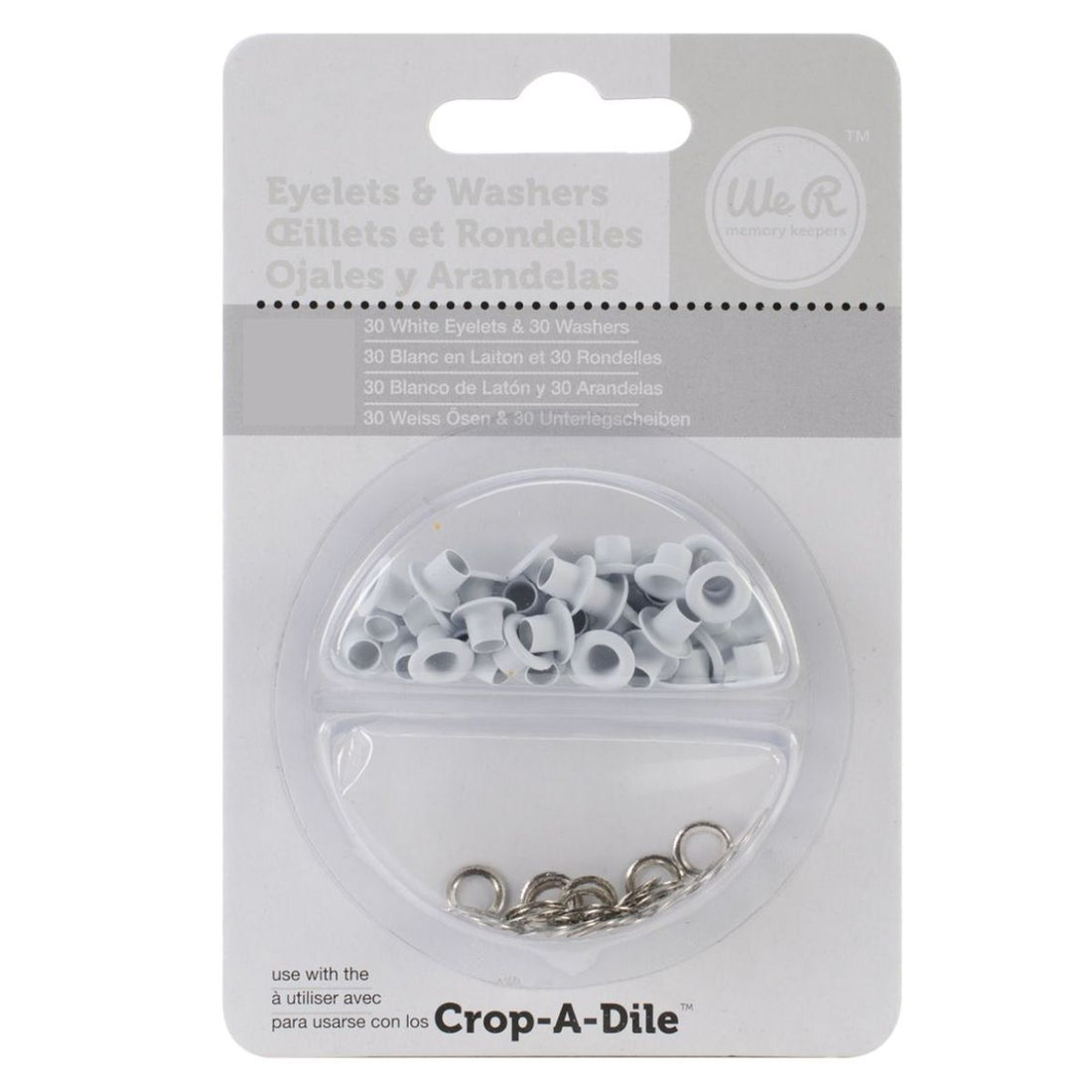 Eyelets &amp; Washers Standard White / Ojillos y Arandelas Blancos Adornos / Embellishments We R Memory Keepers