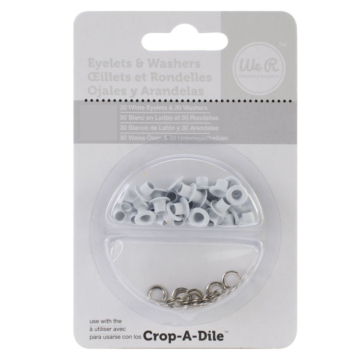 Eyelets &amp; Washers Standard White / Ojillos y Arandelas Blancos Adornos / Embellishments We R Memory Keepers