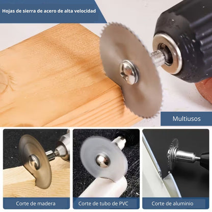 6 Hojas de Sierra HSS para Taladro y Herramienta Rotativa