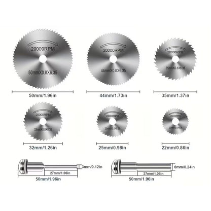 6 Hojas de Sierra HSS para Taladro y Herramienta Rotativa
