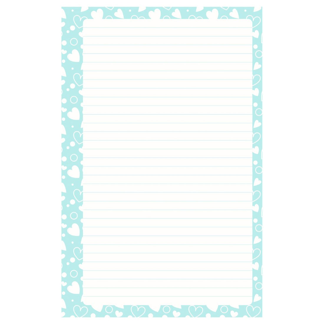 100 Hojas Interiores Media Carta Corazón Aqua Encuadernacion Crazy Crafts