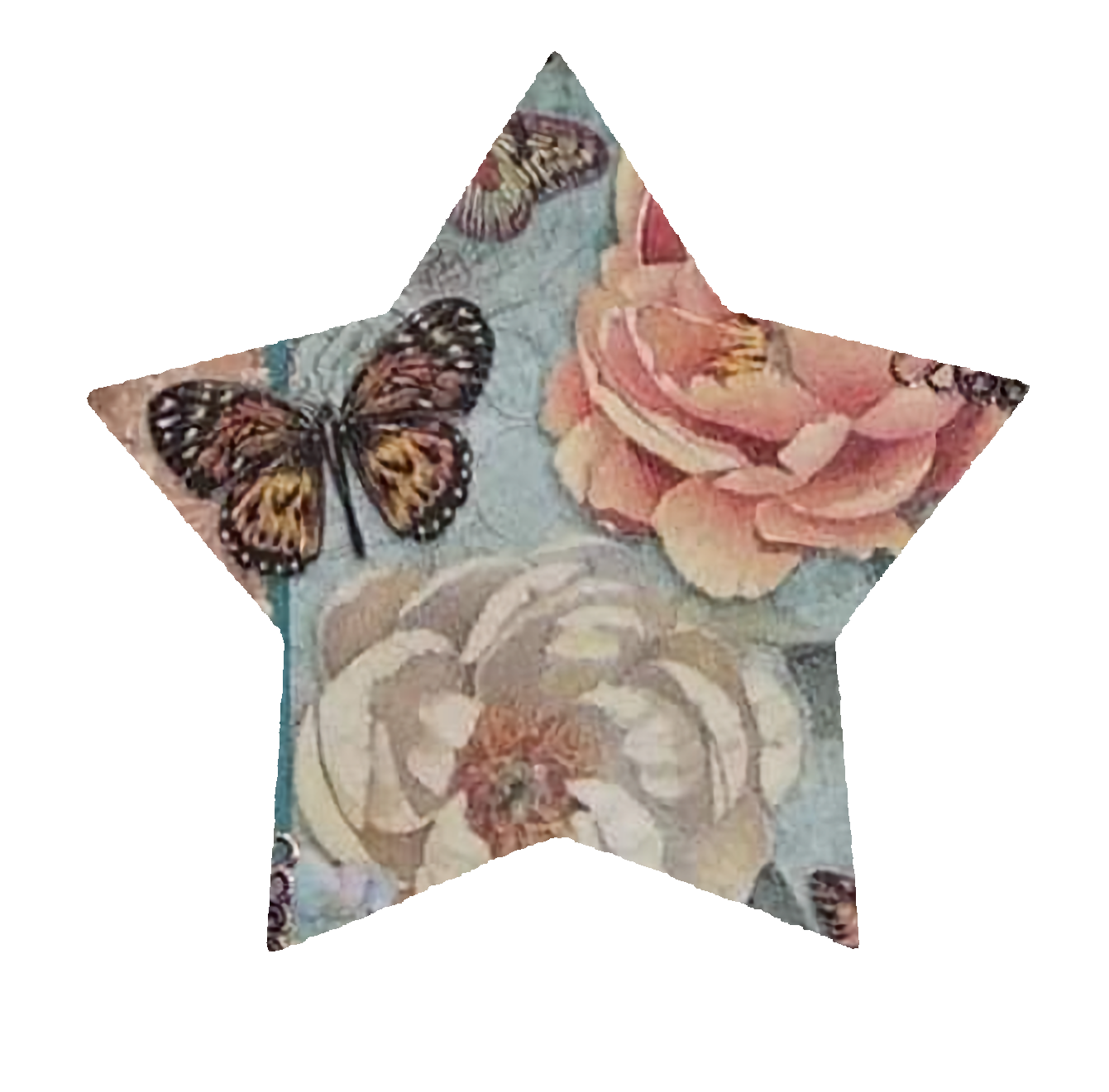 MDF Coaster Star / Portavasos Personalizable de Estrella Decoupage Little Birdie